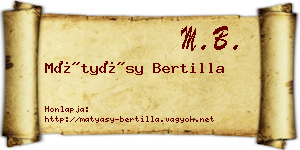 Mátyásy Bertilla névjegykártya